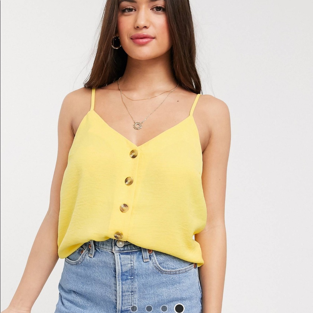 NEW LOOK button down cami in yellow